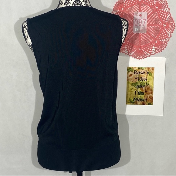 Merona Sleeveless Knit Tank Top Black Large - Picture 2 of 9